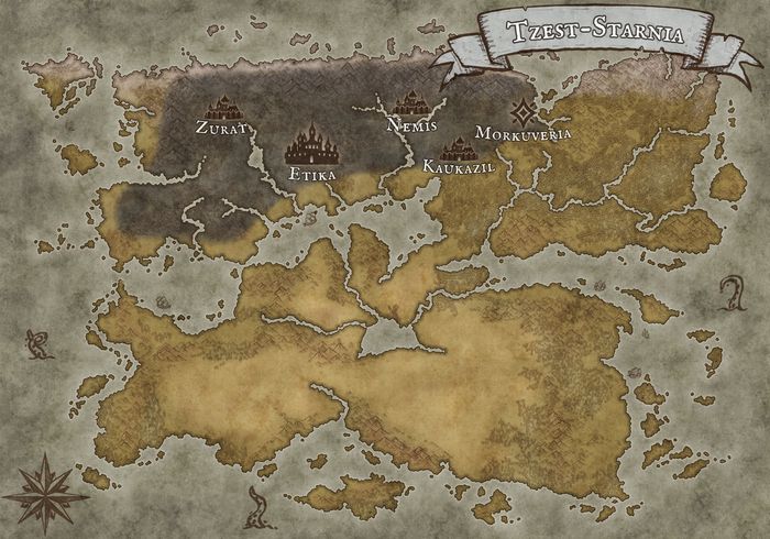 Kort over Tzest-Starnia